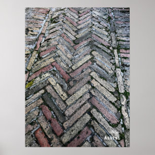 Travel   Italy - Assisi Street Pavers Poster