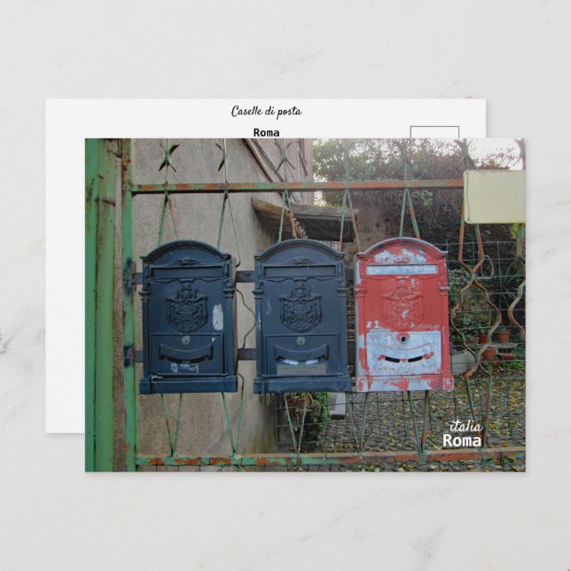 Travel | Italy - Rome Mailboxes Postcard (Front/Back)