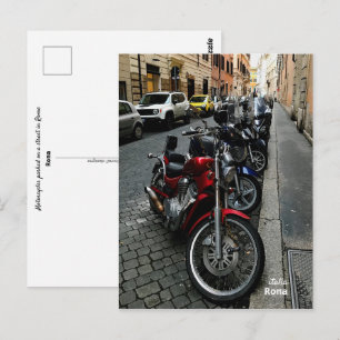 Travel   Italy - Rome, Motorcycles parked Postcard