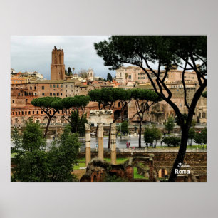 Travel   Italy, Rome on a rainy day Poster