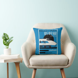 Travel Japan Bullet Train Shinkansen Cushion