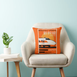 Travel Japan Bullet Train Shinkansen Cushion