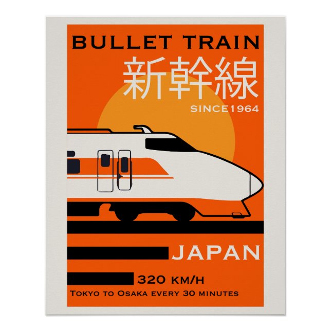 Travel Japan Bullet Train Shinkansen Poster (Front)