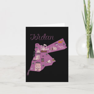 Travel Jordan Map Amman Petra Dead Sea Family Vaca Card