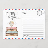 Travel Journey Suitcase Postcard Message Card