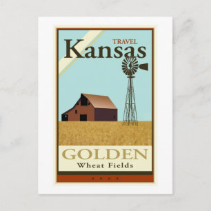 Travel Kansas Postcard