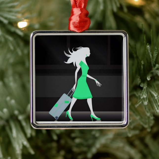 ****TRAVEL LIKE CRAZY LADY****  CHRISTMAS ORNAMENT (Tree)