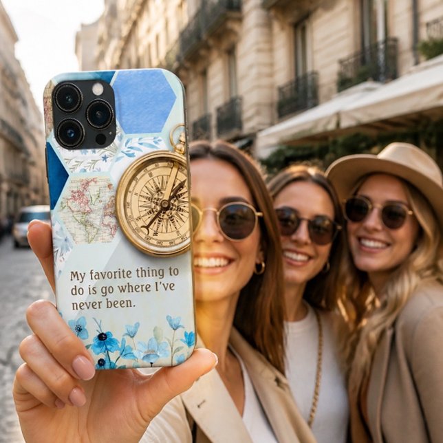 Travel Lover | Golden Compass Case-Mate iPhone Case (Creator Uploaded)