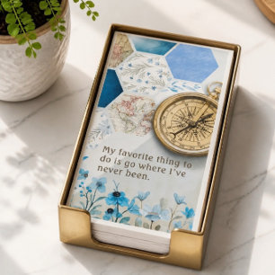 Travel Lover Golden Compass Guest Towel Napkin