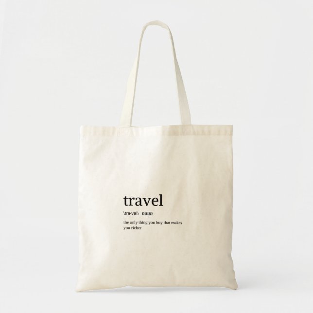 Travel Lover's Tote Bag | Travel Definition (Front)