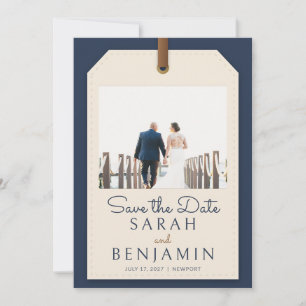 Travel Luggage Tag Photo Wedding Save the Date Invitation