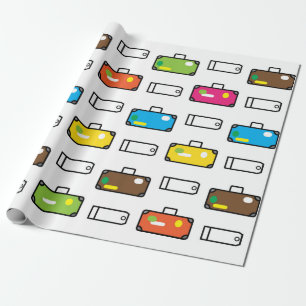 Travel luggage themed wrapping paper