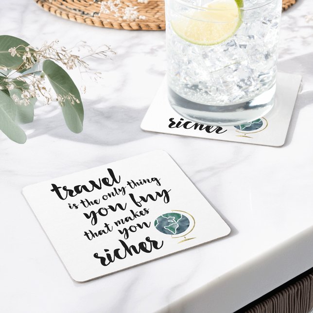 Travel Makes You Richer Quote Coasters (Creator Uploaded)