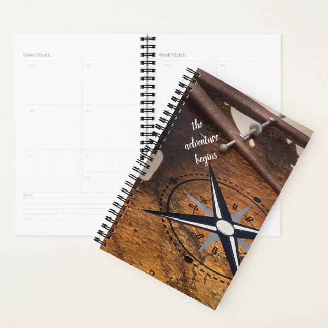 Travel Map Compass Adventure Begins Planner (Display)