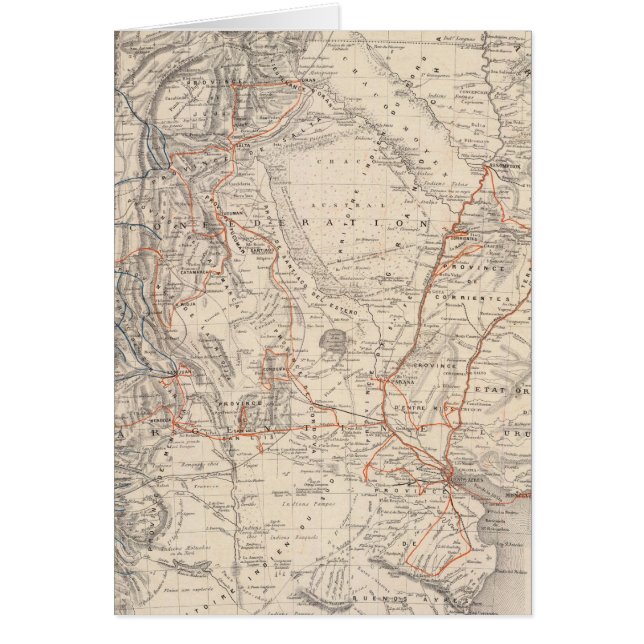 Travel Map of Dr V Martin de Moussy (Front)
