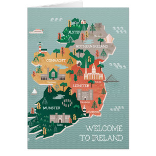 Travel Map of Ireland   Landmarks & Cities
