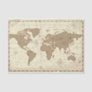 Travel Map Tissue Paper