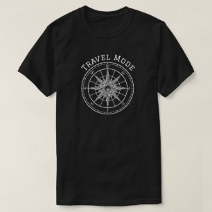 Travel Mode Typography,Vintage Compass,Minimalist  T-Shirt