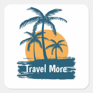 Travel More Square Sticker