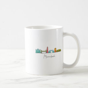 Travel Morocco Map Marrakesh Casablanca Tanjier Fe Coffee Mug