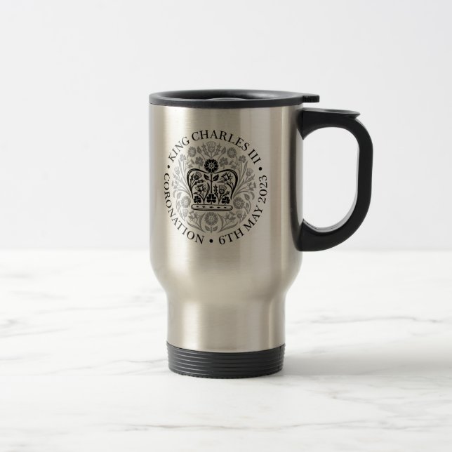 Travel Mug for 2023 Coronation - Black (Right)