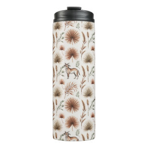 Travel mug with a pattern of brown and green