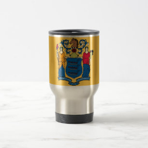 Travel Mug with Flag of New Jersey State - USA