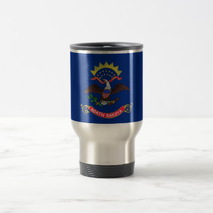 Travel Mug with Flag of North Dakota State - USA