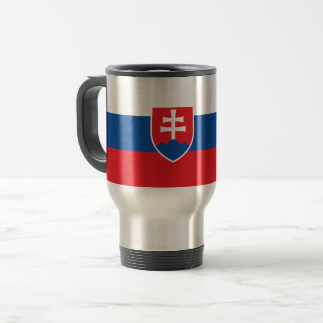 Travel Mug with Flag of Slovakia (Front Left)