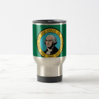 Travel Mug with Flag of  Washington State - USA