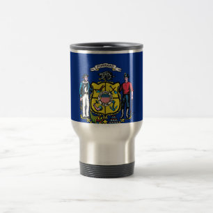 Travel Mug with Flag of  Wisconsin State - USA