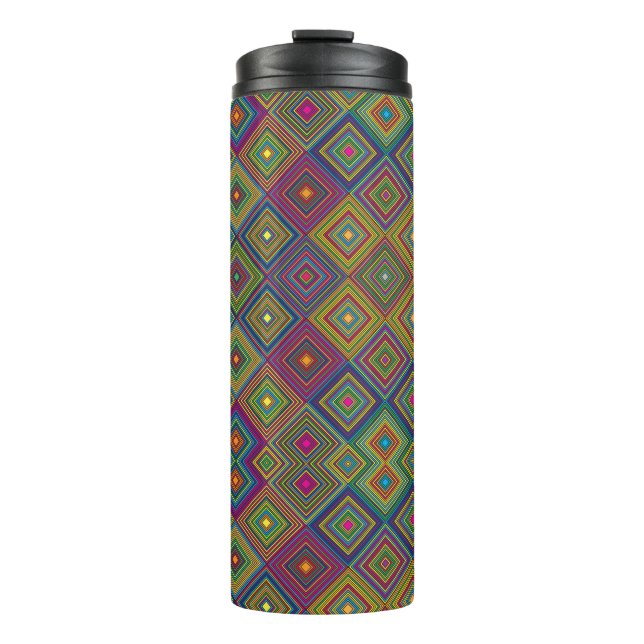 Travel mug with vibrant geometric pattern (Front)