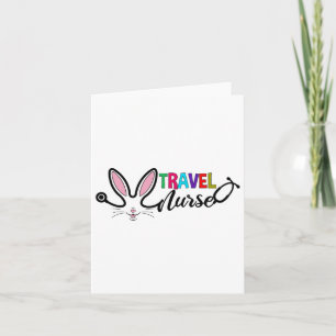 Travel Nurse Bunny Easter Stethoscope Travel Nursi Card