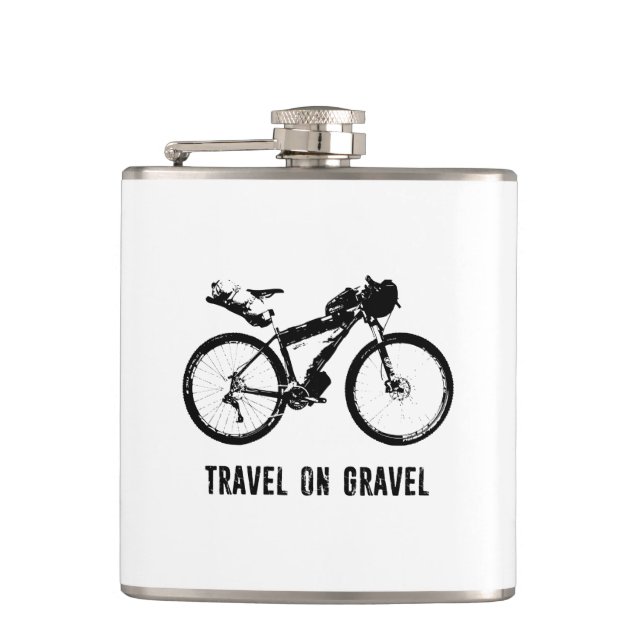 Travel On Gravel Bikepacking Hip Flask (Front)