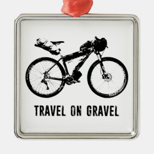 Travel On Gravel Bikepacking Metal Ornament