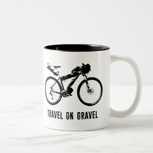 Travel On Gravel Bikepacking Two-Tone Coffee Mug (Right)