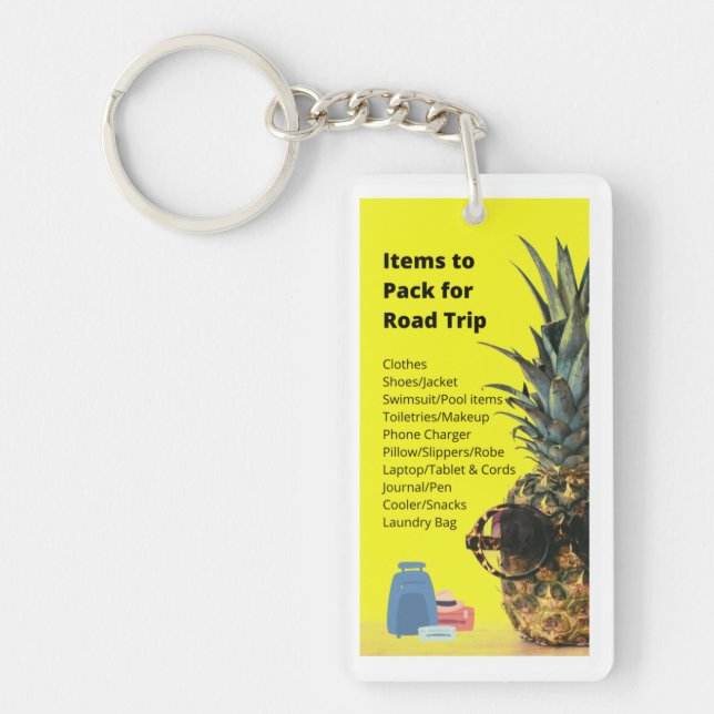 Travel Packing List Key Ring (Front)