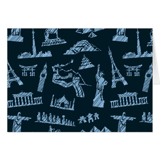 Travel Pattern In Blues Pattern (Front Horizontal)