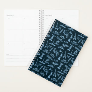 Travel Pattern In Blues Pattern Planner