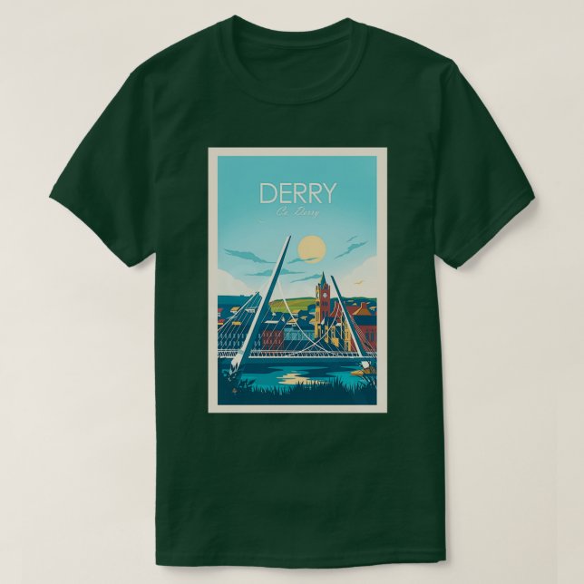 Travel Peace Bridge Derry City T-Shirt (Design Front)