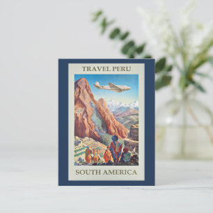 Travel Peru, vintage poster, Postcard
