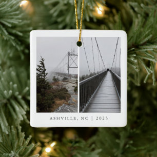 Travel Photo Collage Custom Memory Keepsake Ceramic Ornament