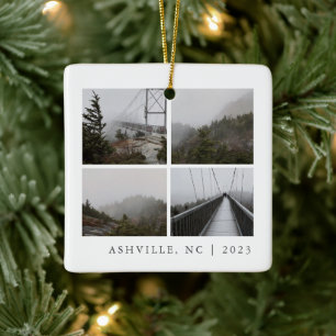Travel Photo Collage Custom Vacation Keepsake  Ceramic Ornament