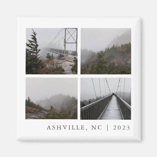 Travel Photo Collage Custom Vacation Keepsake Magnet (Front)