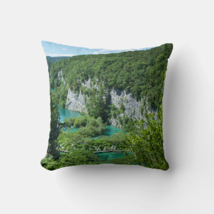 Travel Photography Croatia Lake Mountain Landscape Cushion