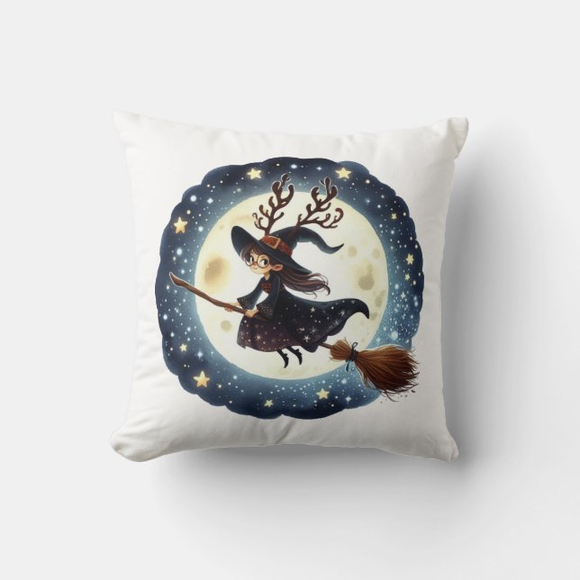 Travel Pillow of Christmas Witch (Front)