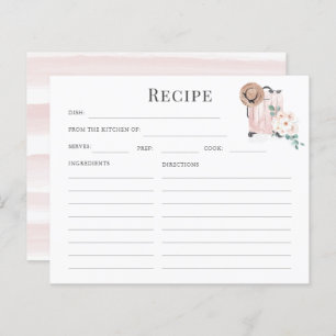 Travel Pink Suitcase Bridal Shower Recipe Cards