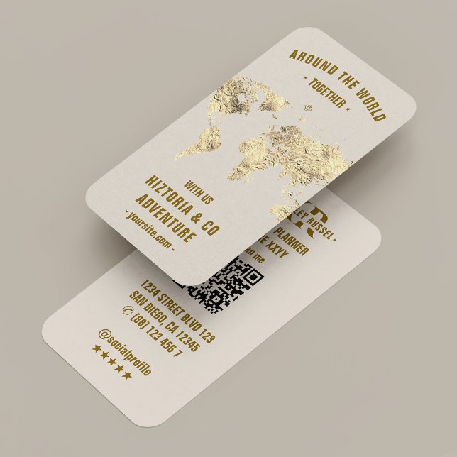 Travel Planner Adventure World Map Tour Sand Business Card (Travel Planner Adventure World Map Tour Sand Business Card
)