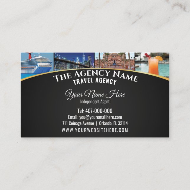 Travel Planner Agent Template Business Card (Front)