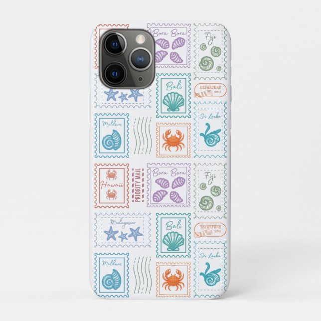 Travel Postage Stamps Case-Mate iPhone Case (Back)